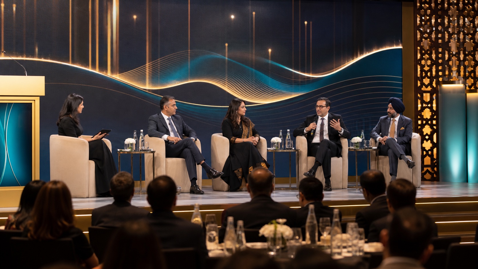 Representative business leadership summit panel at a premium recognition event