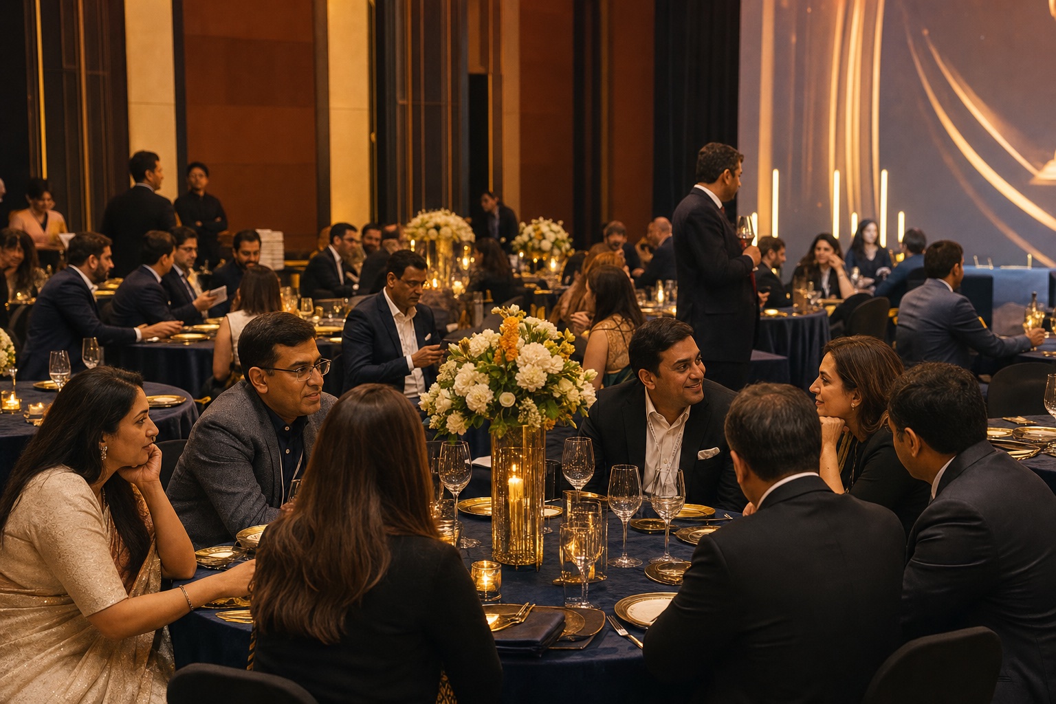 Representative networking dinner after a premium award ceremony