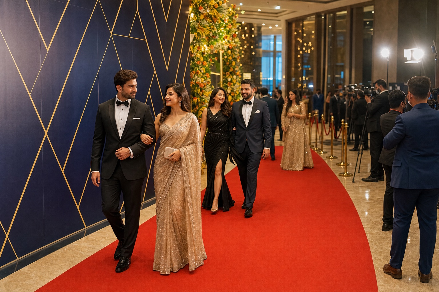 Representative red carpet arrivals at an Indian corporate award night